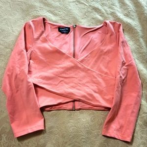 BEBE coral colored crop top women's M  #1630